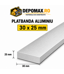 Platbanda aluminiu 30 x 25 mm, 6 metri (EN-AW 6060)